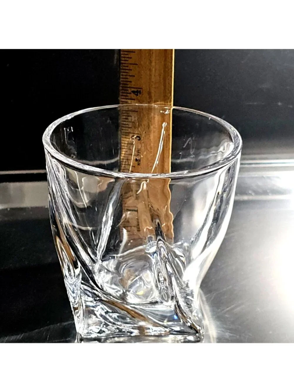 Mikasa Motion Crystal Double Old Fashioned Whiskey Rocks Glass Vintage 3.75